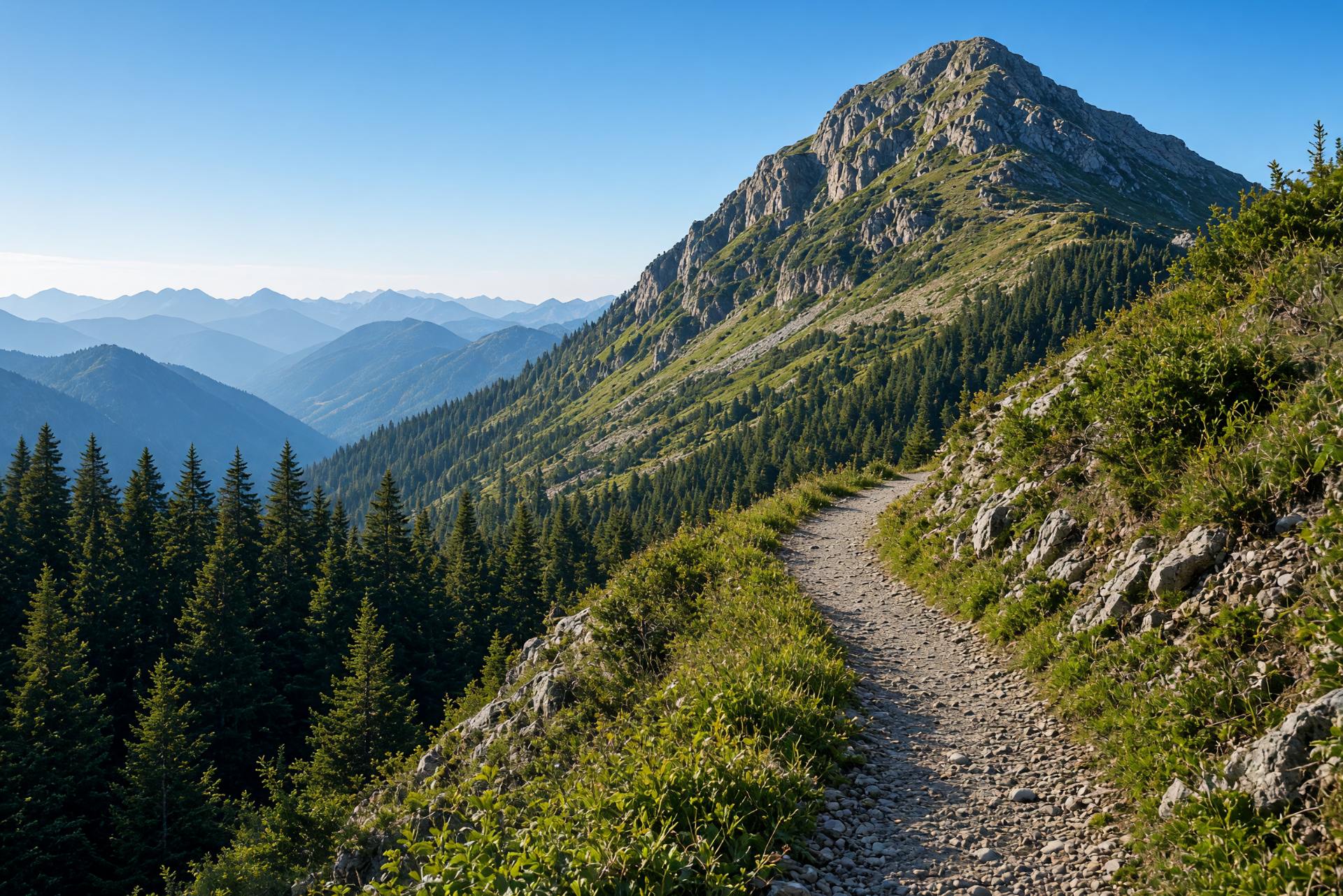Wanderweg an einem Berghang